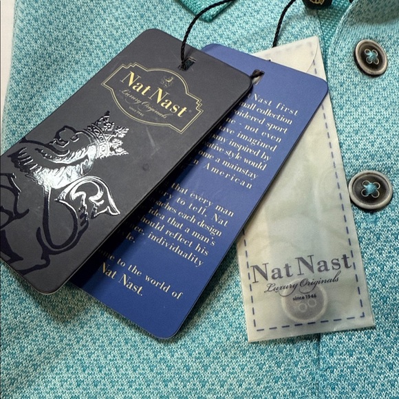 NWT Nat Nast Aqua Polo Shirt size XL - Picture 3 of 4
